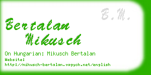 bertalan mikusch business card
